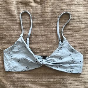 Baby Blue Tona Eyelet Bikini Top